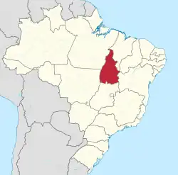 Location of State of Tocantins in Brazil