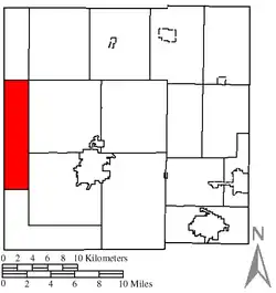 Location of Tod Township in Crawford County