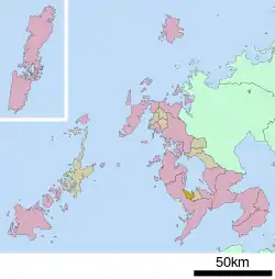 Location of Togitsu in Nagasaki Prefecture