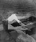 Tom Roberts in a boat at Curlew Camp, c. 1895