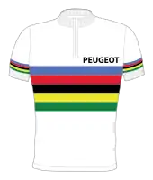 World champion's rainbow jersey, with Peugeot insignia