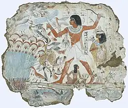 Nebamun Hunting in the Marshes; c. 1380 BC; paint on plaster; 98 × 83 cm; British Museum (London)