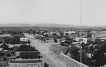 Schieffelin Hall, the large white building, in 1908 from the roof of the county courthouse