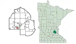 Location of Tonka Baywithin Hennepin County, Minnesota