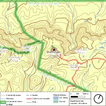 A map showing the physiography, communication routes, hydrography and the boundary of the protected areas around Mount Logan.