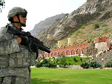 US soldier on the Afghan side of border in 2007