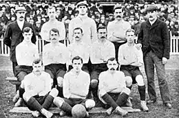 Tottenham Hotspur players of the 1901 FA Cup Final posing in a group