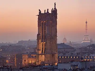 Saint-Jacques tower at dusk, 2015