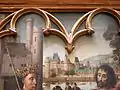 The Louvre pictured in the Altarpiece of the Parlement de Paris [fr], mid-15th century