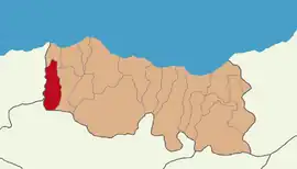 Map showing Şalpazarı District in Trabzon Province