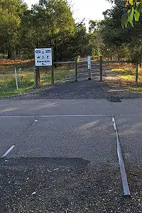 The railway crossing on the Nicholson-Sarsfield Road