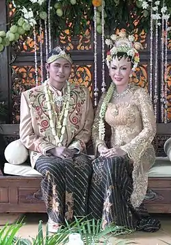 Batik is used in a traditional Javanese wedding ceremony.