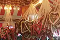 Traditional gingerbread hearts at a Berlin Christmas market