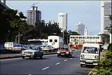 Image 30Traffic in Singapore, 1981. Prior to the introduction of the Certificate of Entitlement (COE) in 1990, vehicles per capita in Singapore was the highest in ASEAN. (from History of Singapore)