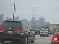 Traffic going southbound on US-41 on a foggy day.