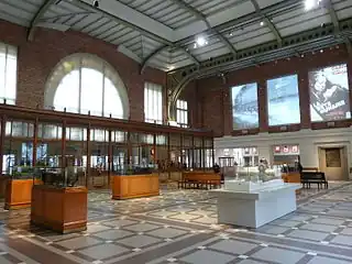 Former ticket hall of Schaerbeek railway station now used as an exhibition space