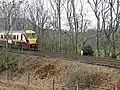 A train at the south end of the valley