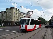 A LM-2008 tram in operation in 2012