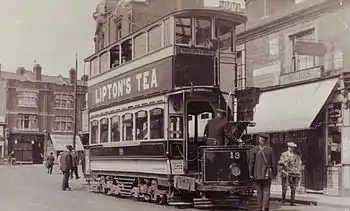 Image 48A tram of the London United Tramways at Boston Road, Hanwell, circa 1910.