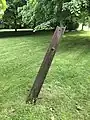 Tram rail embedded in the churchyard