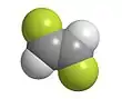 spacefill structure of Tran-1,2-difluoroethene