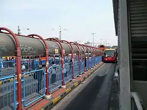 The Blok M bus terminal as the south terminus of the corridor.