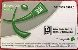 Image 240SmartRider card for Transperth (from Transit bus)