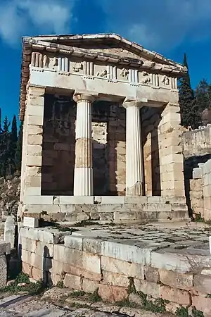 Image 94Treasury of the Athenians at Delphi, Greece (from Portal:Architecture/Ancient images)