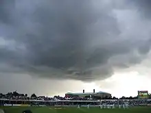 Rain clouds at Trent Bridge during the Ashes series 2005