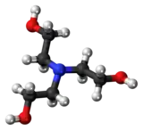 Ball-and-stick model of the triethanolamine molecule