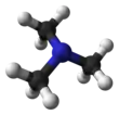 Ball and stick model of trimethylamine