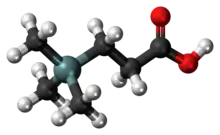 Ball-and-stick model of the TMSP molecule