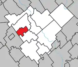 Location within Beauce-Centre RCM.