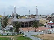 Entrence of Biq Mosque; Dome, water tank and the two minarets