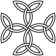 The cross of triquetras, or "Carolingian cross".