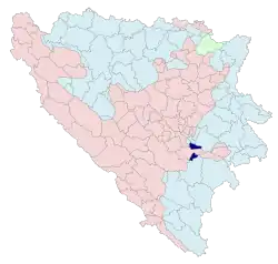 Location of Trnovo, Republika Srpska within Bosnia and Herzegovina.