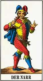 The Fool, the highest trump or excuse in a German captioned 1JJ deck