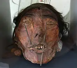 Head trophy of the Nazca culture.