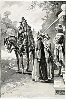 much later illustration of her and John Bunyan