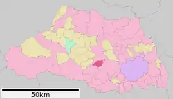 Location of Tsurugashima in Saitama Prefecture