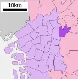 Location of Tsurumi in Osaka