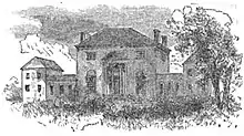 Pre-1874 engraving of Tudor Place.