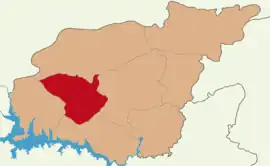 Map showing Hozat District in Tunceli Province