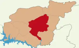 Map showing Tunceli District in Tunceli Province