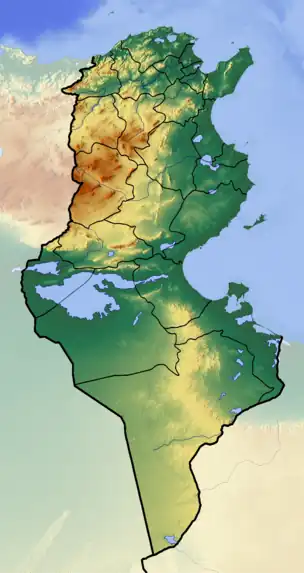 Map showing the location of Ichkeul National Park