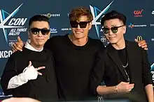 From left: Kim Jung-nam, Kim Jong-kook, Mikey, KCON LA 2016.