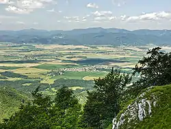 Eastern view of Turiec basin and Veľká Fatra in distance