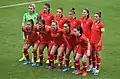 Turkey women's national football team in the home match against Estonia on 4 October 2019: Akgöz (1), Kaya (17), Nurdoğan (7), Pekel (10), Topçu (16), Hançar (19), Karagenç (3), Cümert (6), Altunkulak (14), Yeniçeri (2), Uzungüney (9), Kara (5).