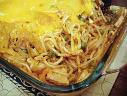 Tetrazzini prepared with turkey