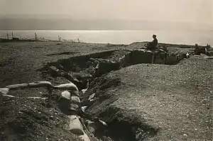 Image 14Turkish trenches on the shores of the Dead Sea, part of the Sinai and Palestine Campaign during the Middle Eastern theatre of World War ICredit:American colony photographers (edited by Durova)